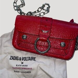 Kate moss X zadig et Voltaire red leather mini bag